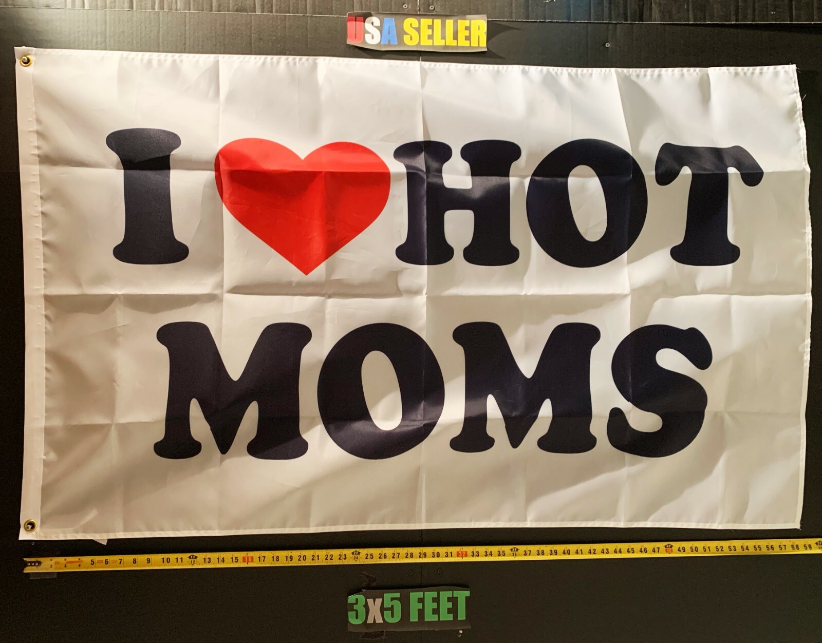 Mom Flag FREE USA SHIP I Love Hot Moms W Party Busch Bud Claw BeerUSA Sign 3x5'
