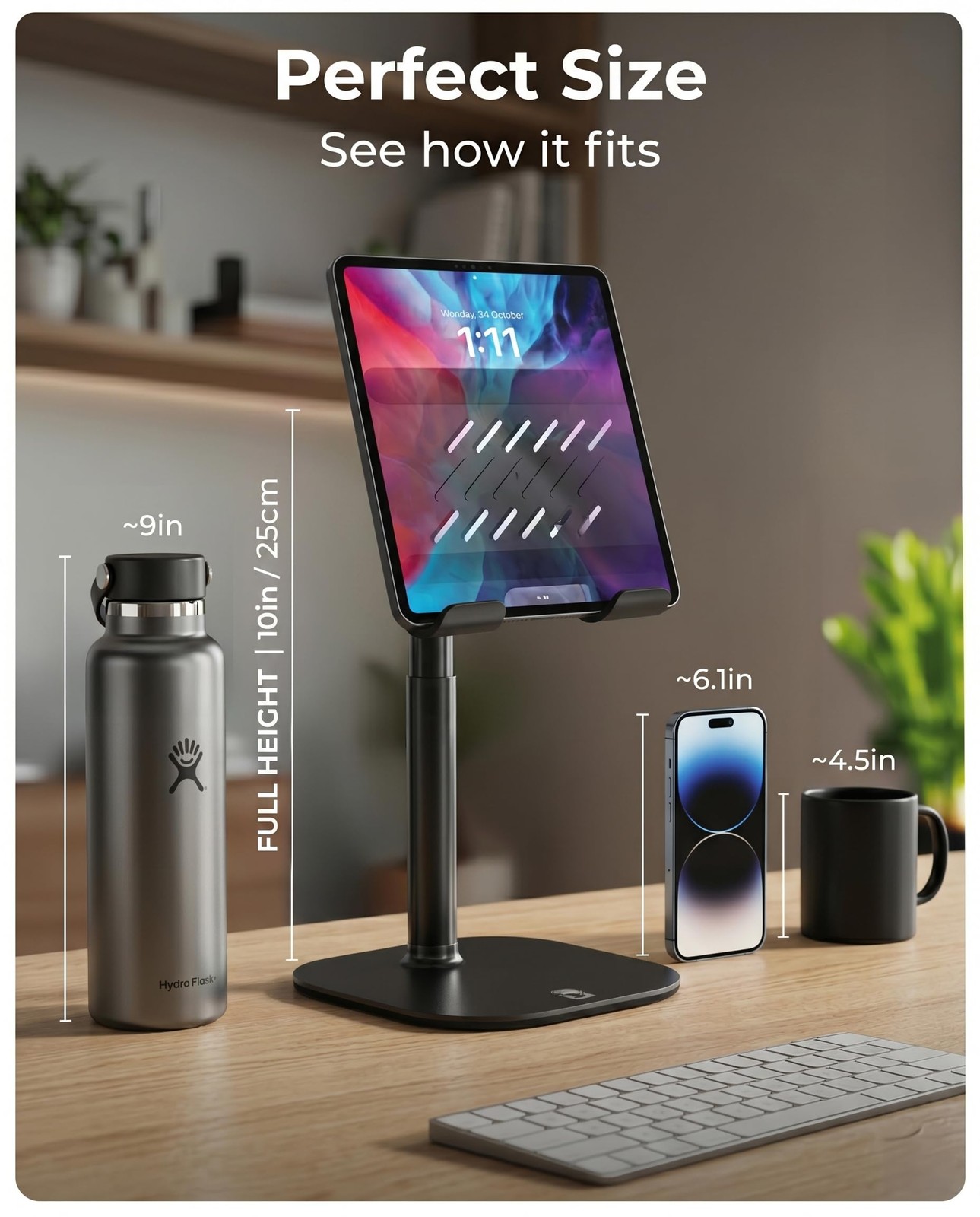 TabHolder, 7-10" Height Adjustable Tablet Stand, Premium iPad Stand for Desk,...