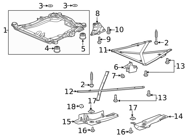 Genuine GM Engine Cradle 13470627