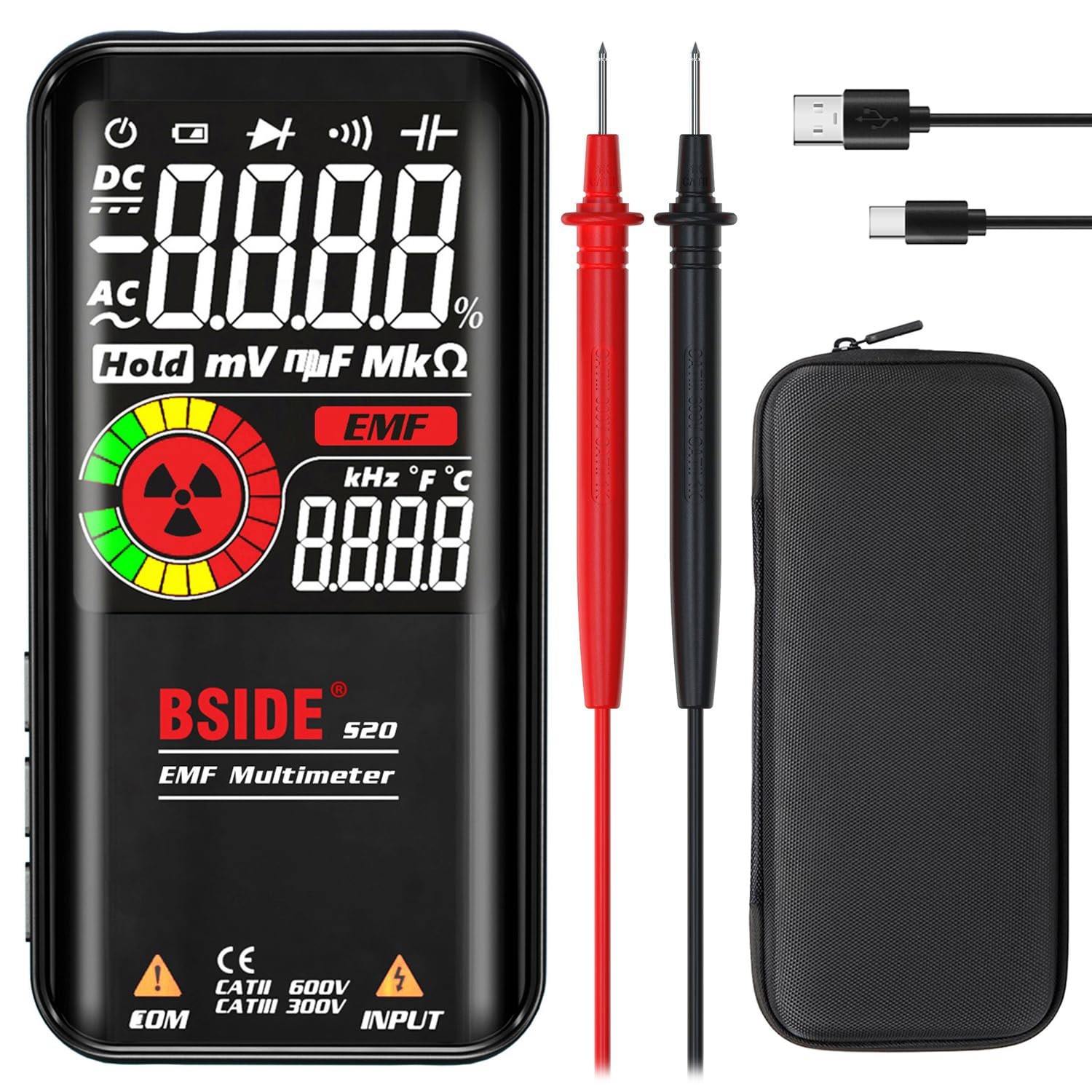 BSIDE Rechargeable S20 with EMF Detector, Detector