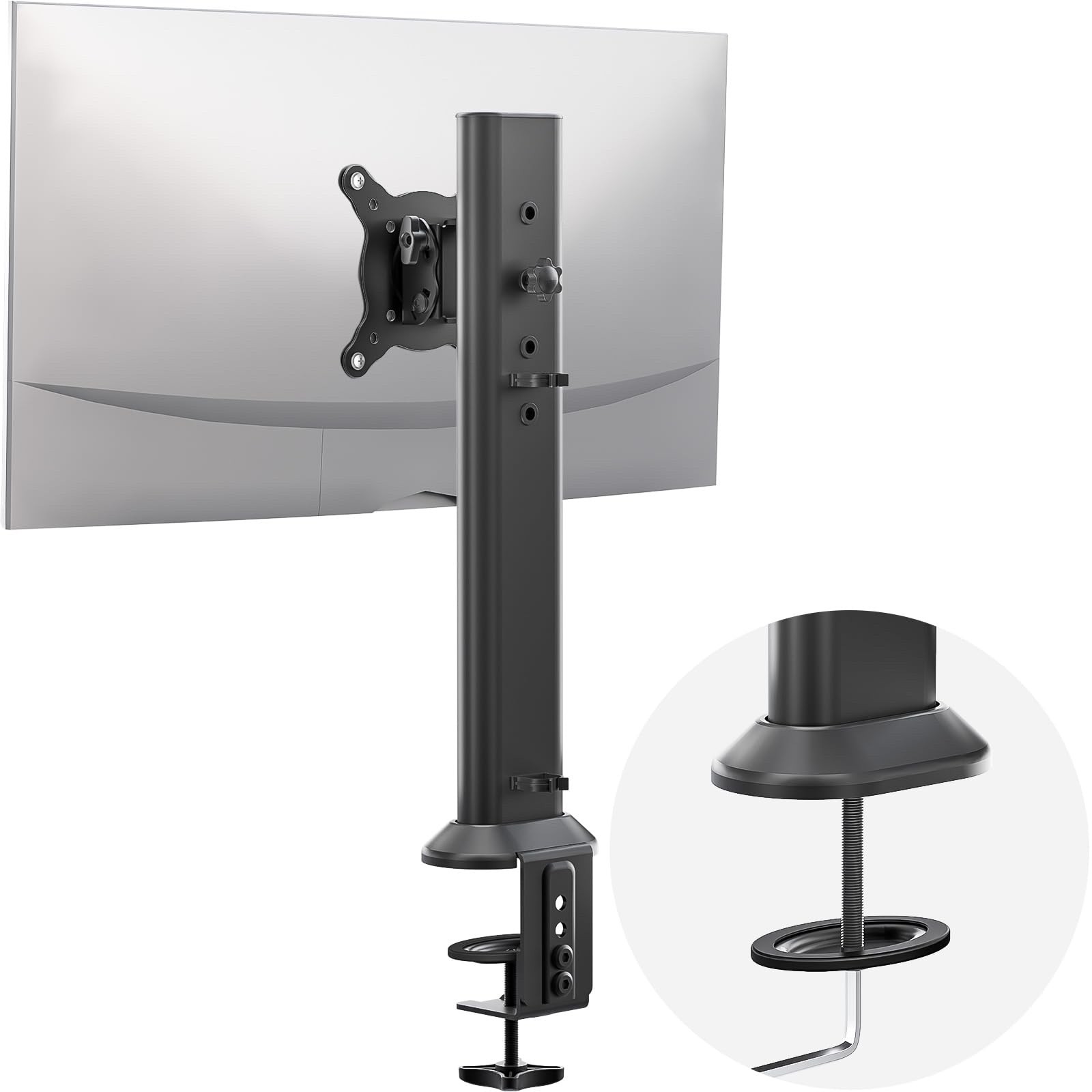 HEMUDU Single Desk Monitor Arm Mount Stand Fit for 13 Inch to 32 Inch Flat Curve