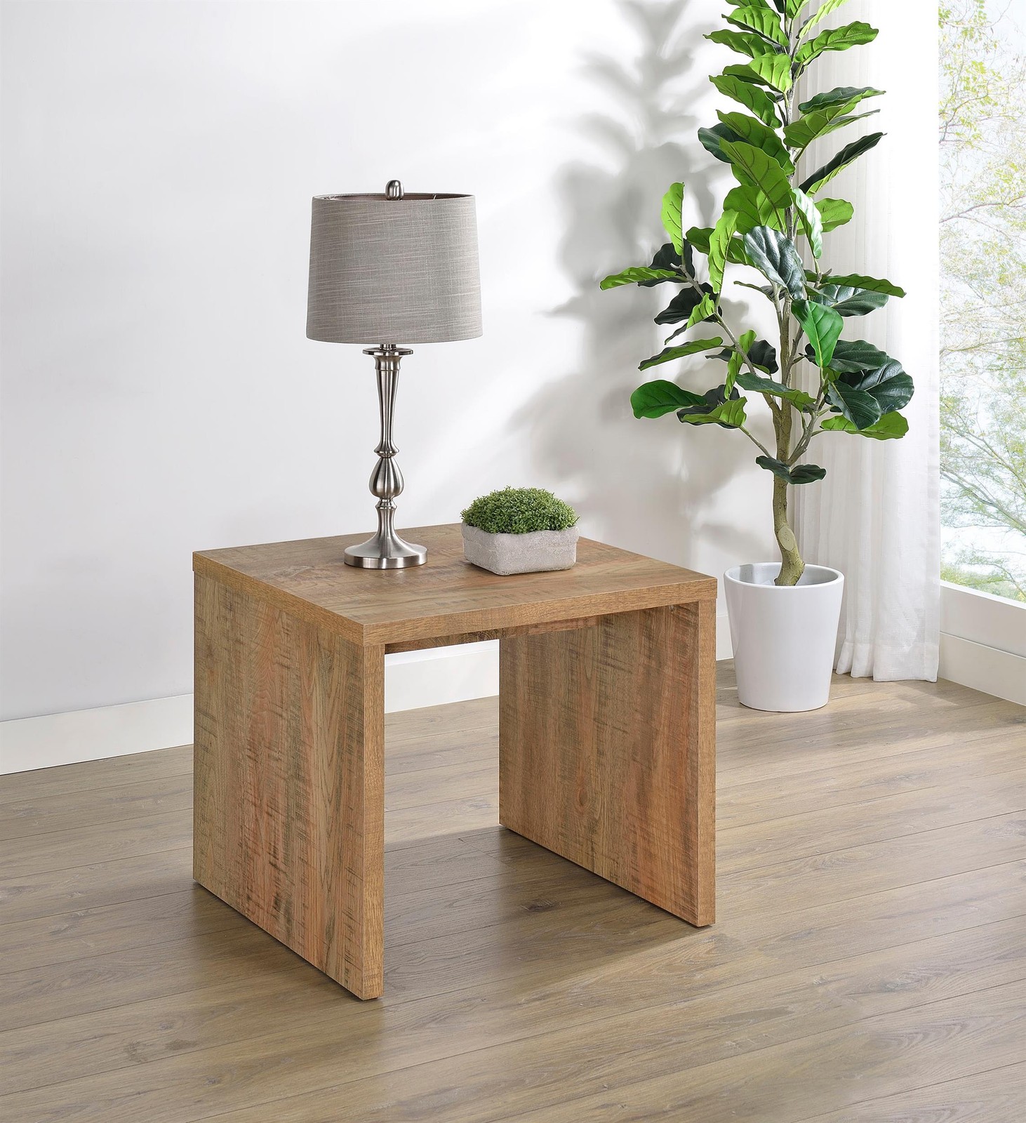 Coaster Canoga Engineered Wood Accent Side End Table in Mango Brown