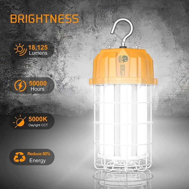150W LED Temporary Work Light Hanging Portable Construction Jobsite Light 5000K