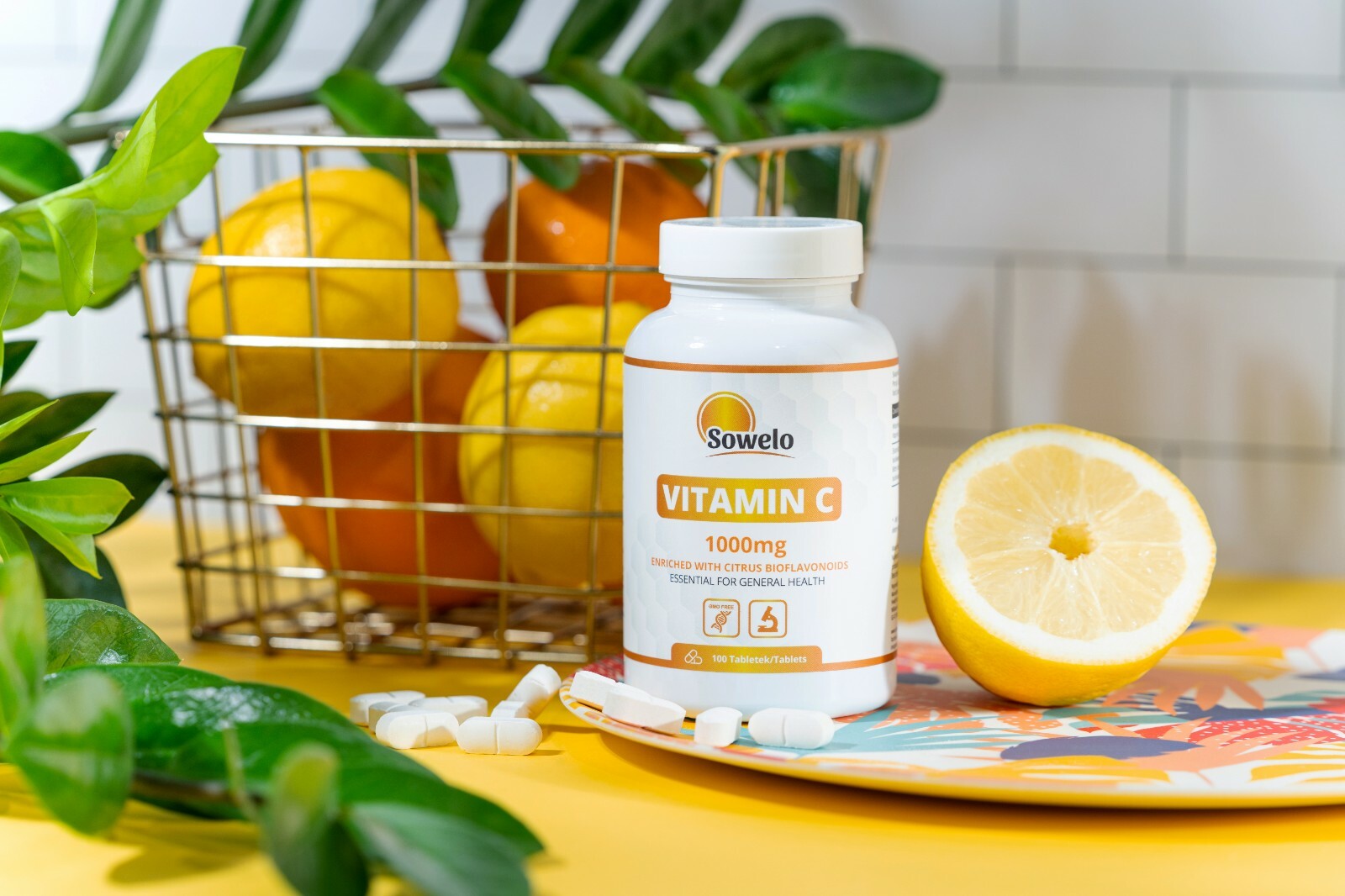 SOWELO Vitamin C 1000mg Tablets Ascorbic Acid With Bioflavonoids