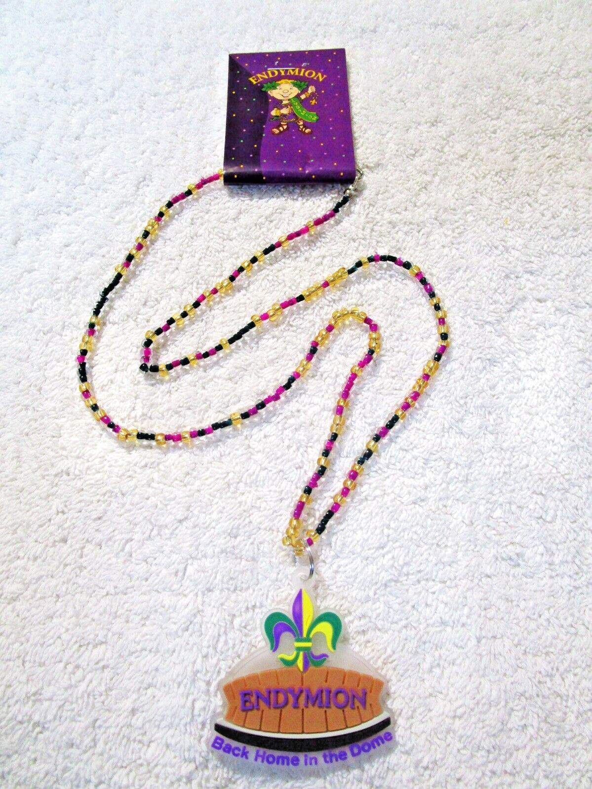ENDYMION 2025  "COLORIZED SUPERDOME PENDANT"  GLASS MARDI GRAS NECKLACE BEAD