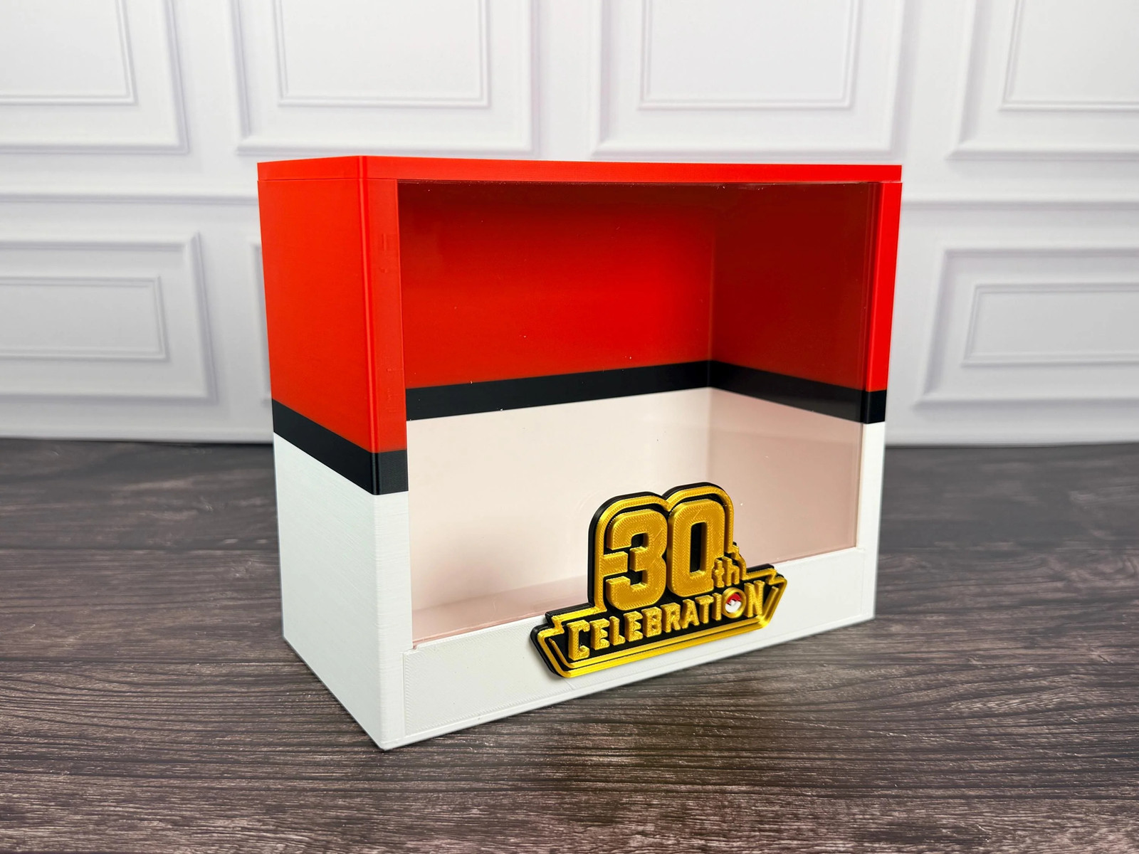 30th Celebration Pokemon ETB Display Case 3D Printed Magnetic Red White Black