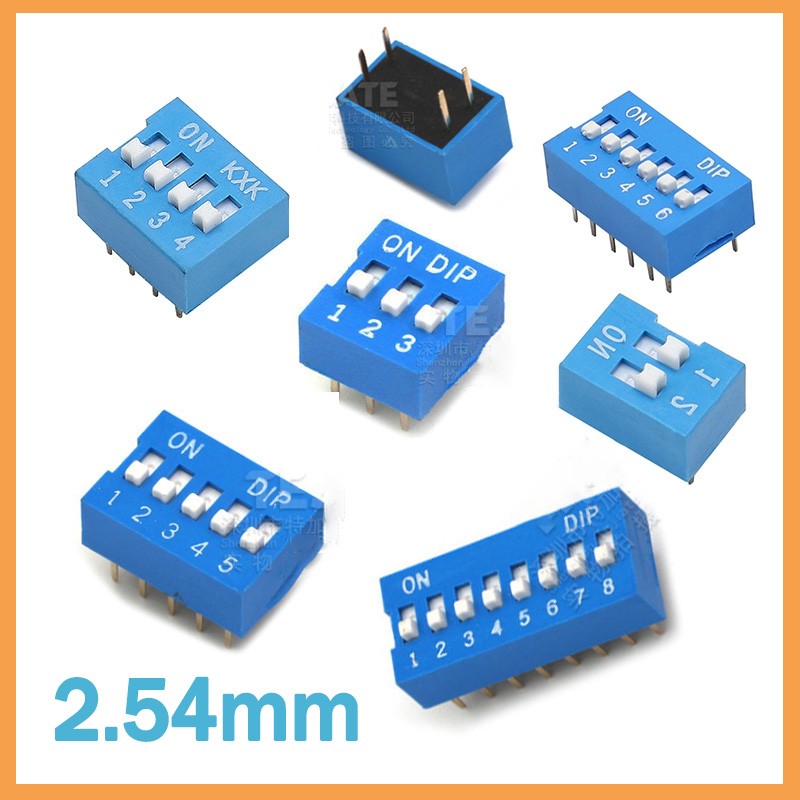 Slide Dip Switch Module 2.54mm DIL SPST PCB Breadboard Arduinos Raspberry 1-8P