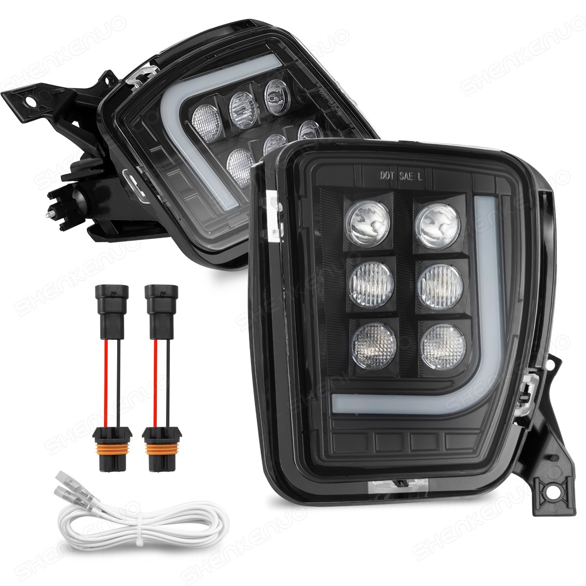 36W LED FOG LIGHTS FOR DODGE RAM 1500 2013-2018 Black