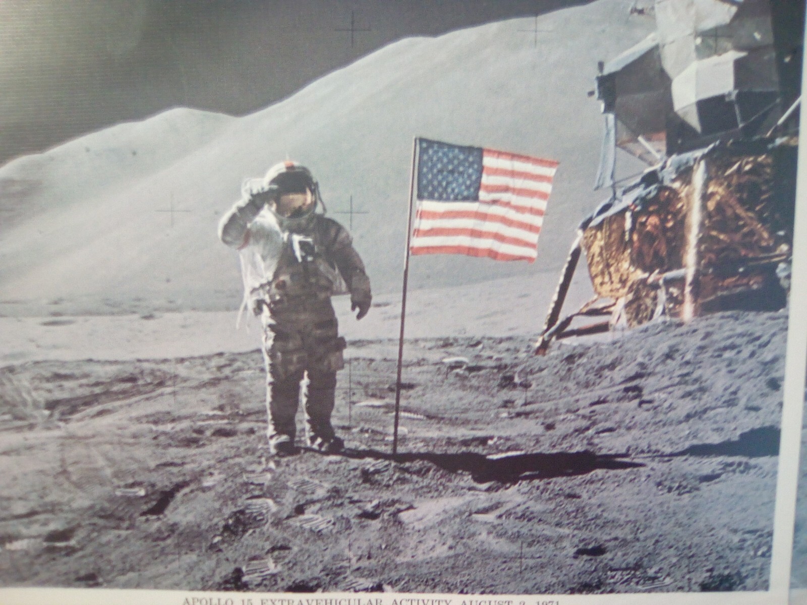 vintage nasa lithograph apollo 15 eva print np