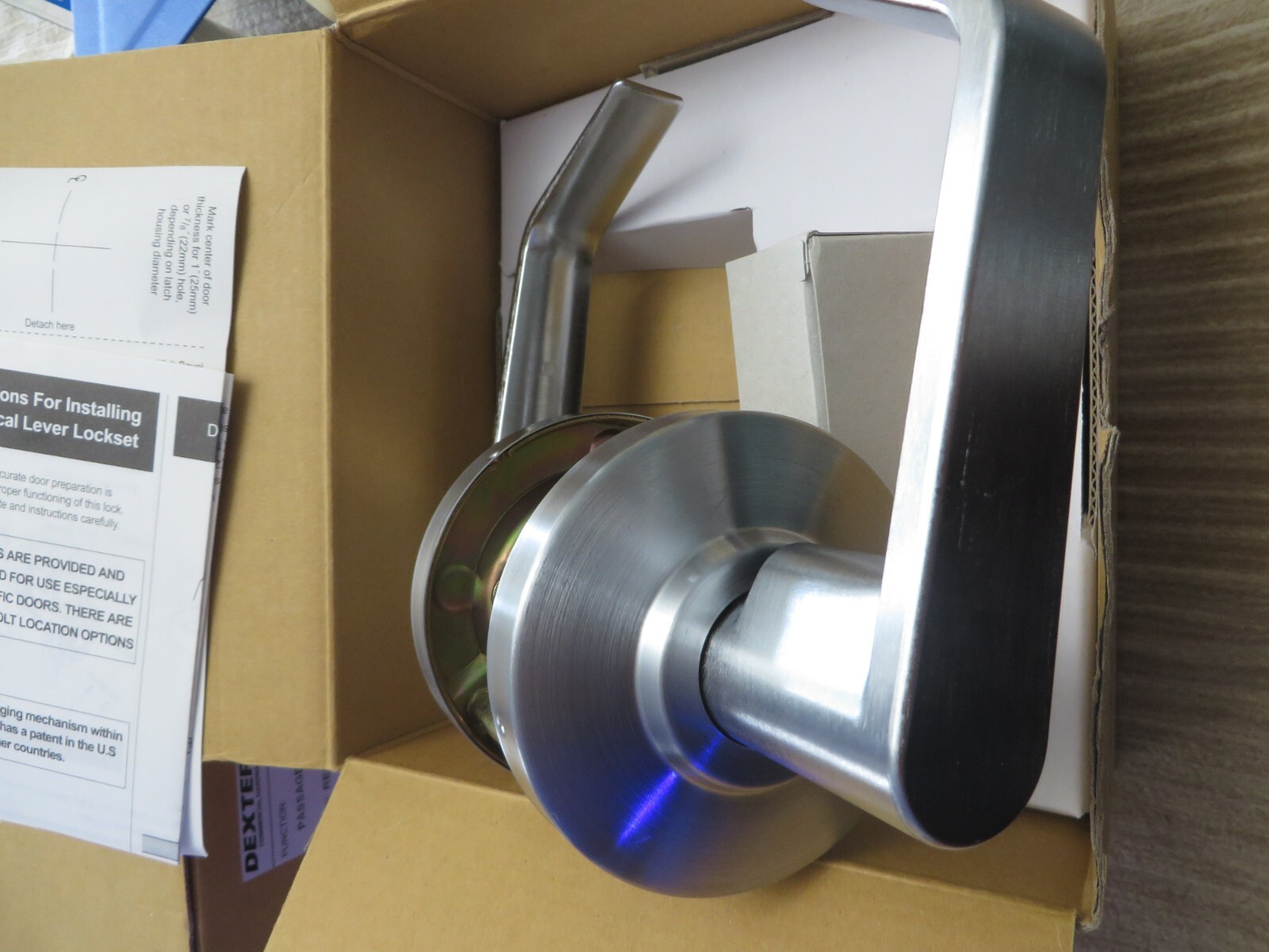 Dexter C2000-PASS-R-626 Cylindrical Lock Satin Chrome Non-Locking Passage