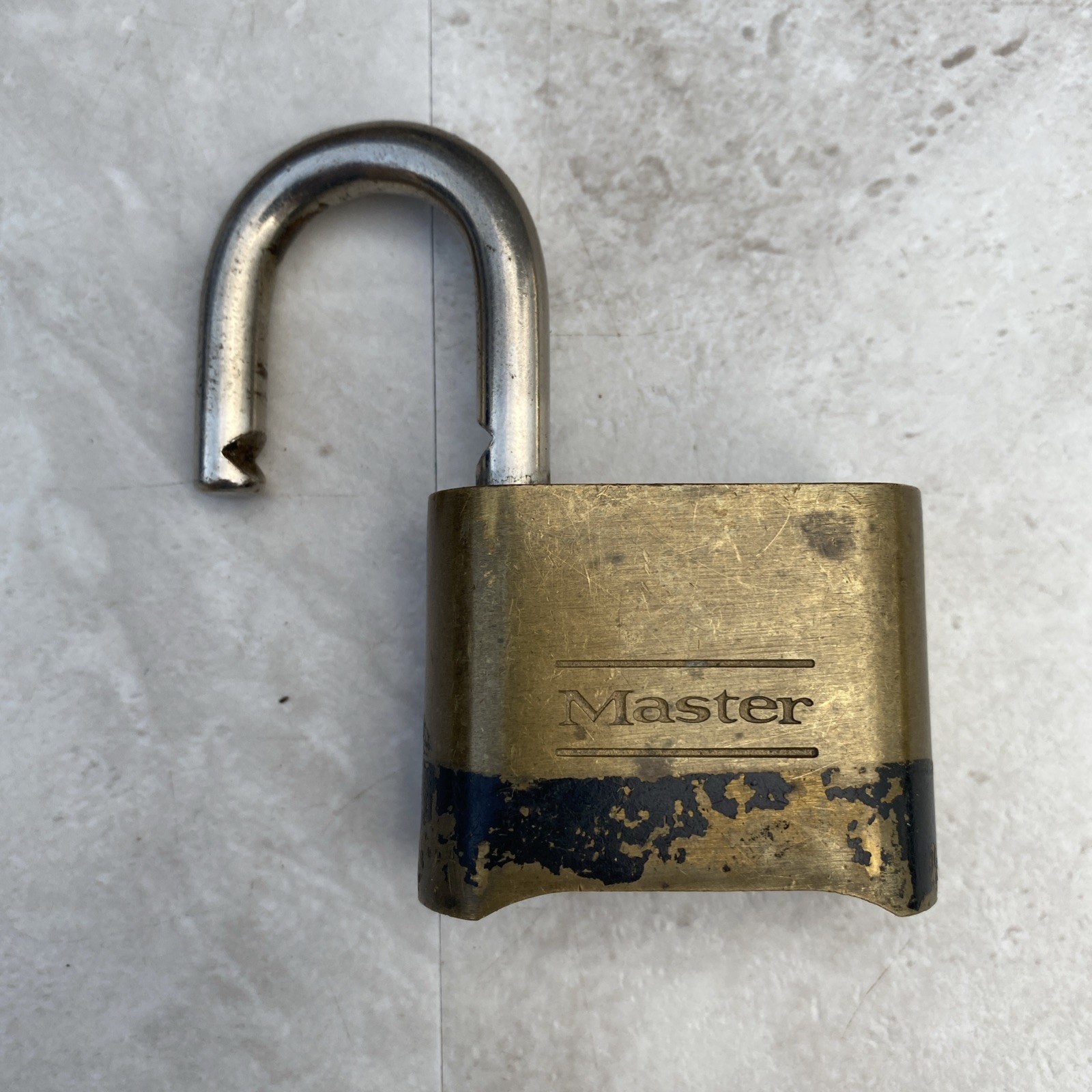 Vtg Master Case Hard Solid Brass 175 4 digit Combination Padlock Unknown Code