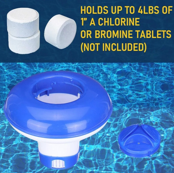 Floating Chlorine Dispenser Swimming Pool Spa Tablet Chemical Floater Hot Tub