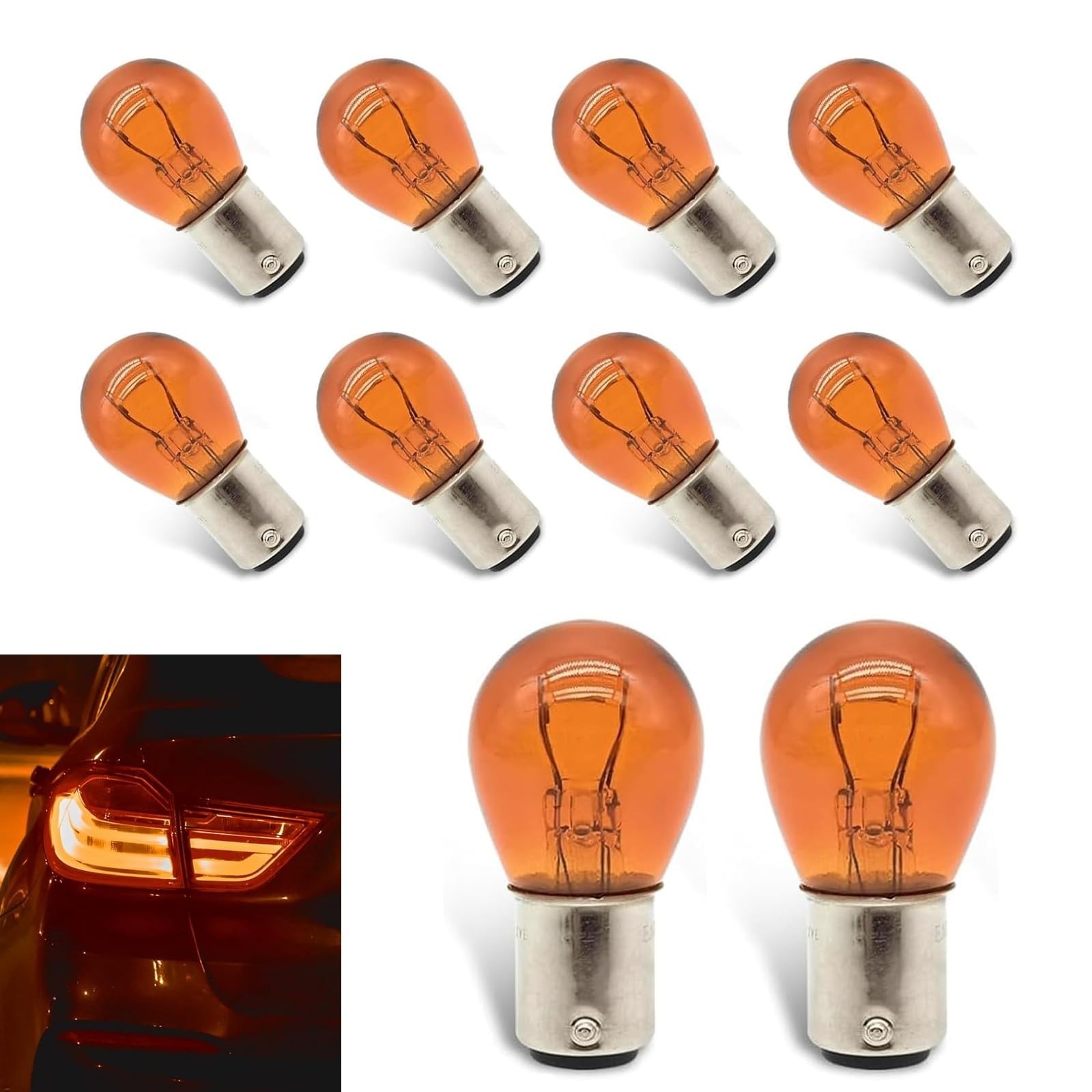 10PCS 1157 Bulbs, P21/5W S25 2057 2357 7528 BAY15D Light Bulb, Double Tail Hi...