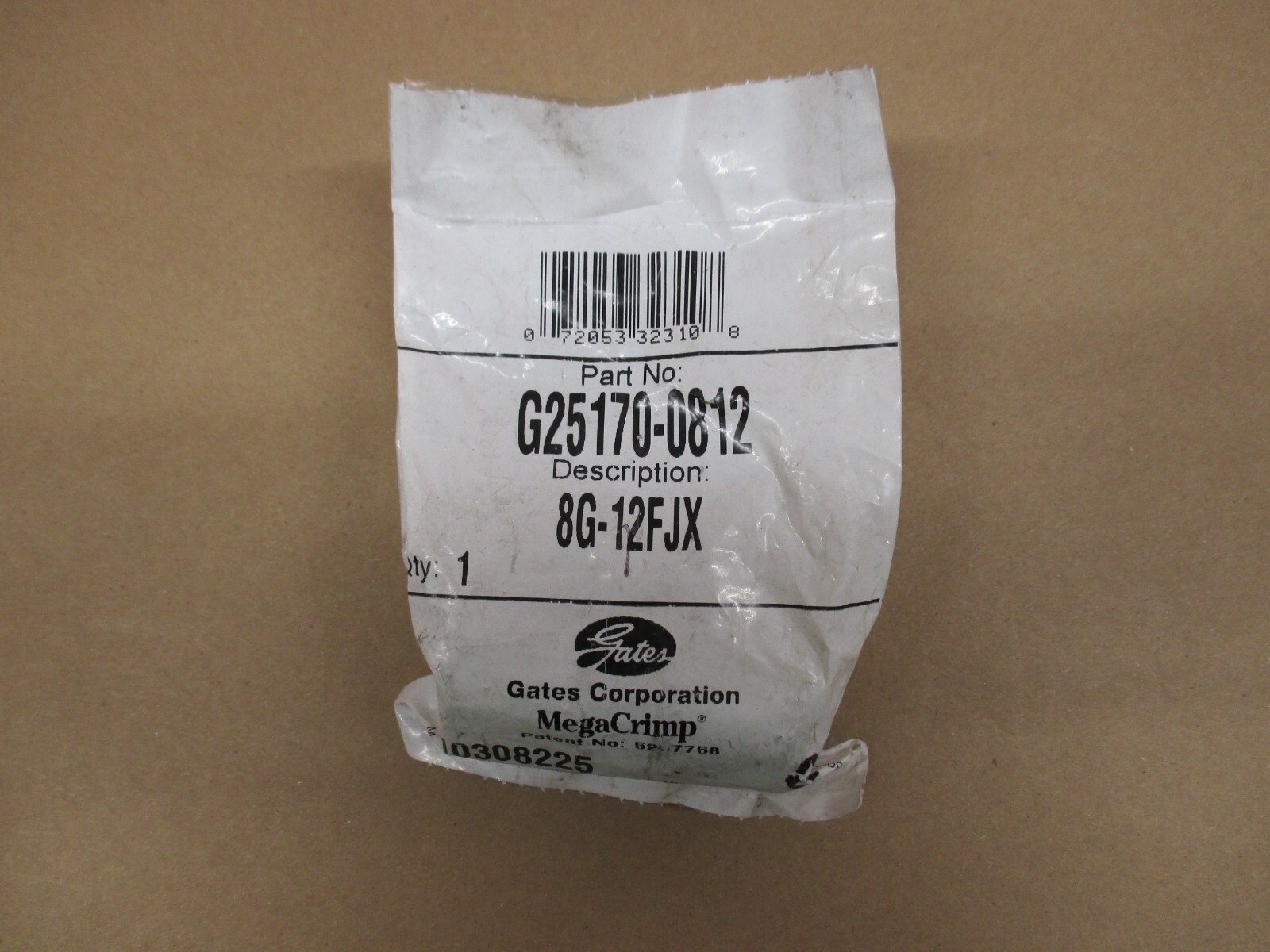 GATES G25170-0812 HYDRAULIC FITTING 8G-12FJX   NEW