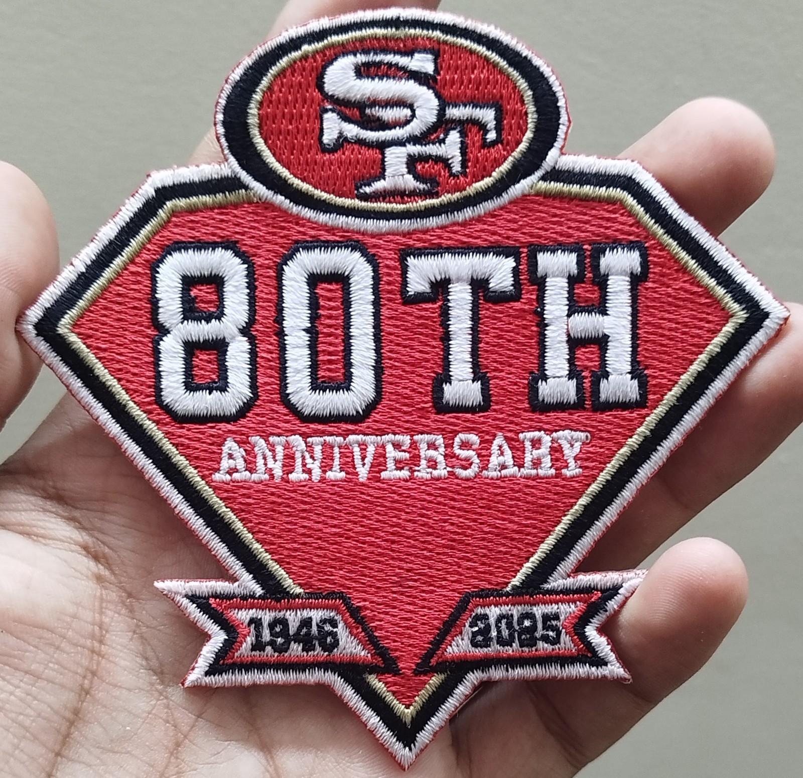 San Francisco 49ers 80th Anniversary Logo Iron On Patch-Sew Patch-Embroidered