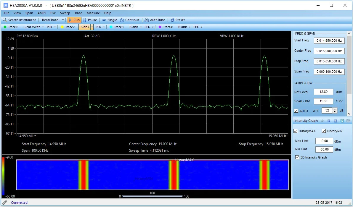 Hantek Handheld Spectrum Analyzer Field Strength Tester Monitor 1.6GHz/ 3.2GHz
