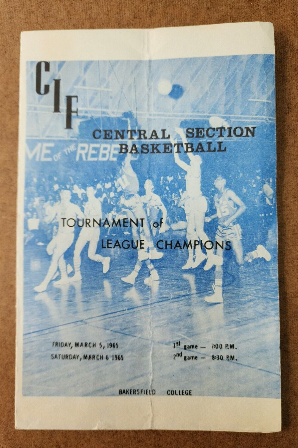 1965 Bakersfield College Central Section Basketball Tournament of Champions Prog