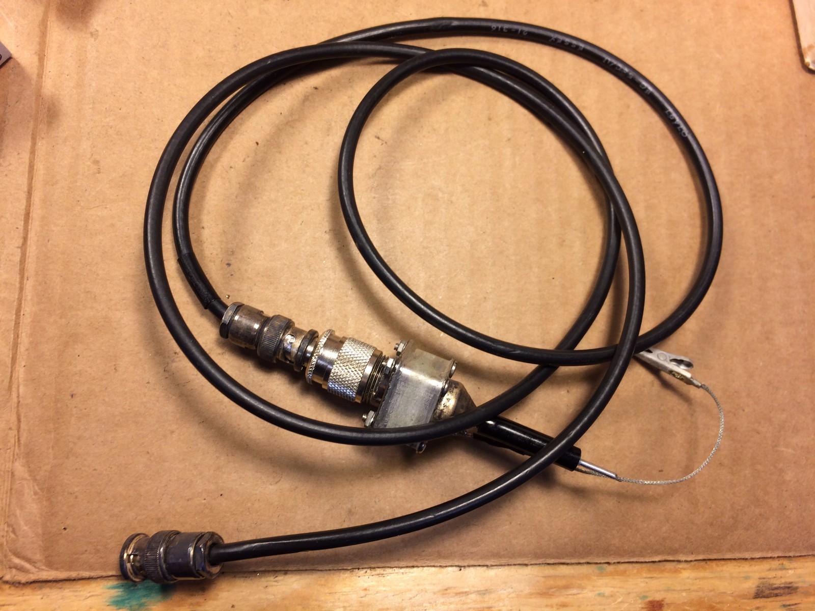 Vintage Test Probe BNC to probe and alligator clip Test Leads Cable 55" 1950s