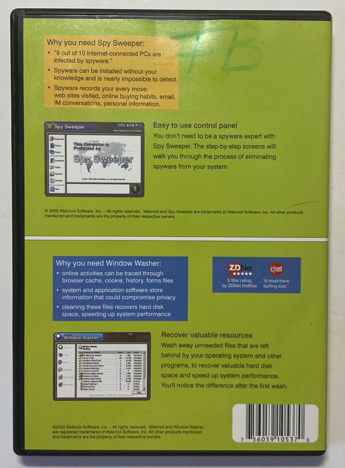 Webroot Spy Sweeper 2003 - 2005 Anti-Spyware Software includes Key Code