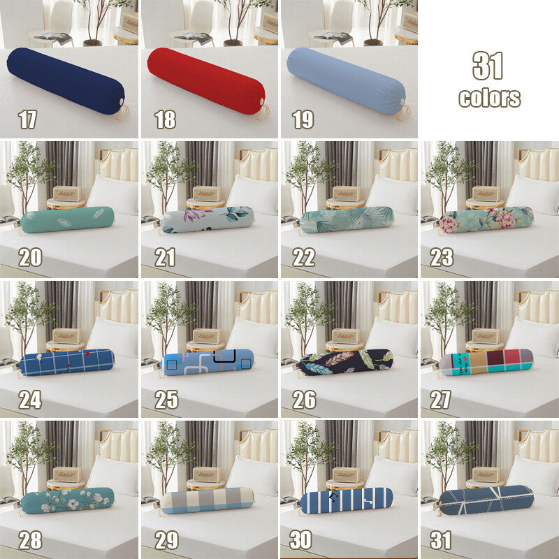 41.7in Long Round Bolster Pillowcase Body Orthopedic Neck Supports Cushion Cover