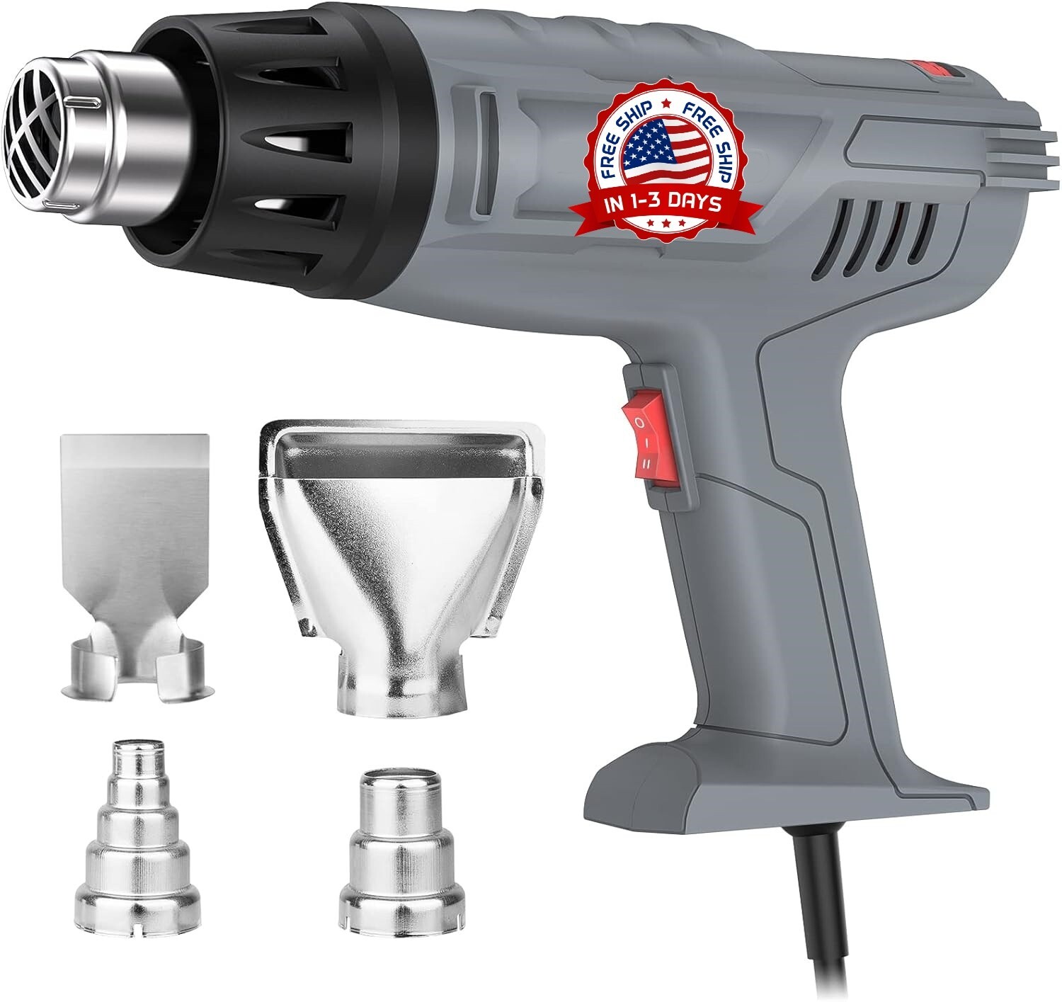 Pistola De Calor Configuracion De Temperatura Dual 4 Boquillas Para Manualidades