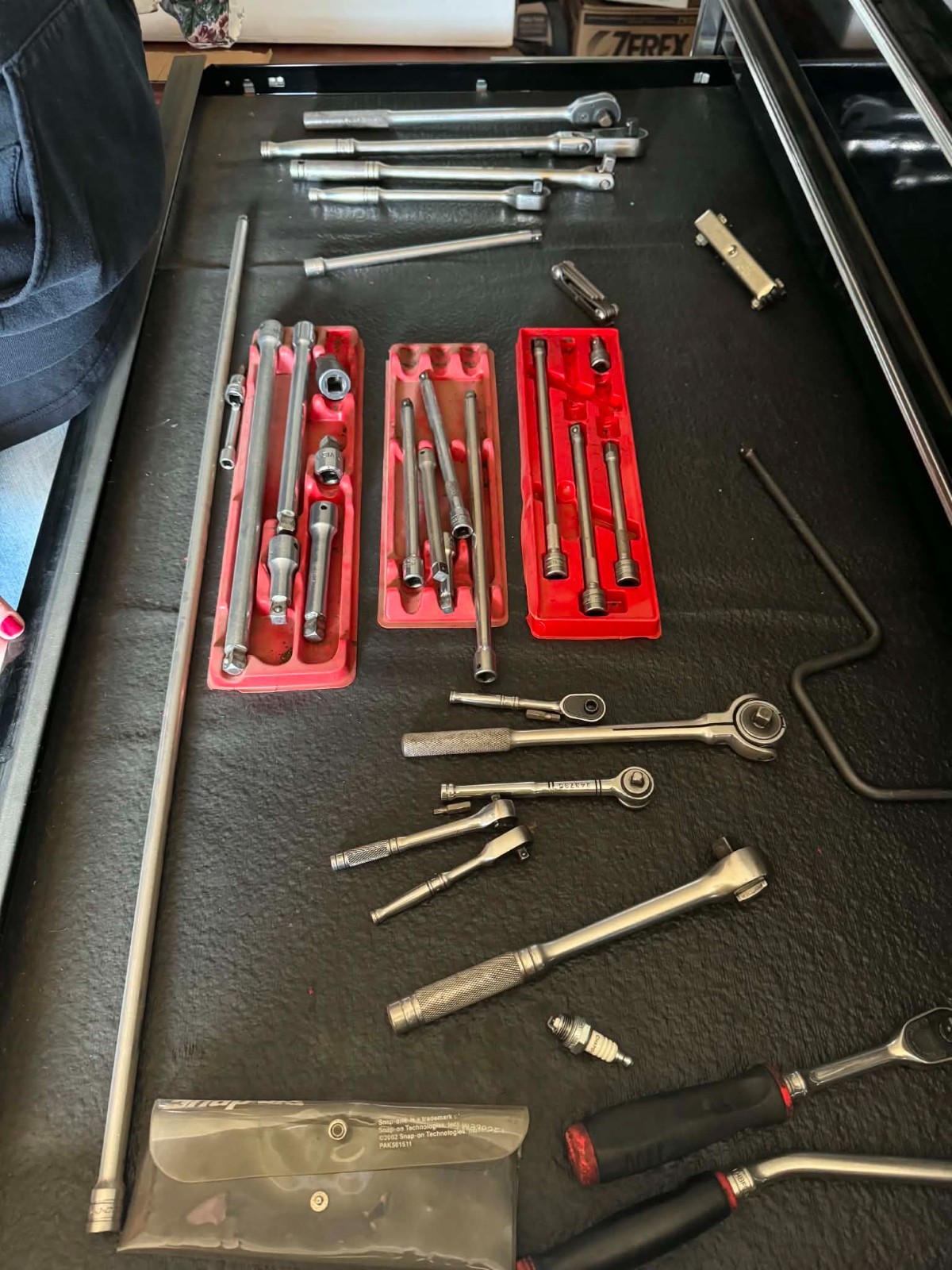 snap on tool box with tools.
