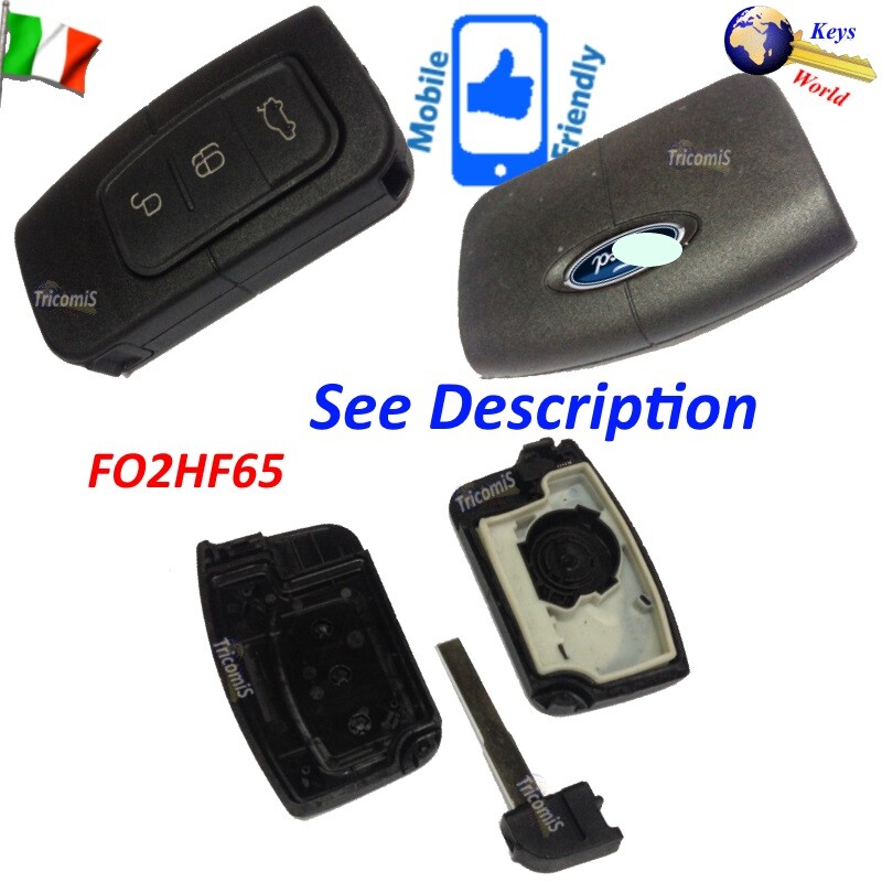 Shell Case Cover Key Blank FO2HF65 3Buttons SMART GFOHF65C2 for FORD