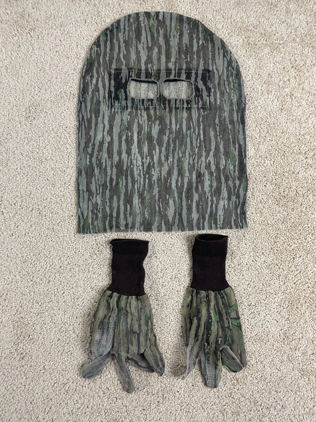Outdoor Hunting Balaclava Facemask & Gloves Tactical Camouflage Green