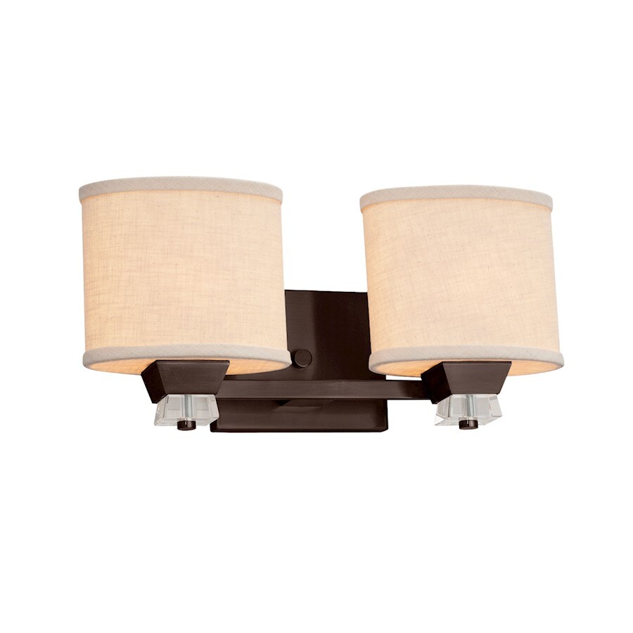 Justice Design Textile Ardent 2-LT Bath, OV/Cream/BZ E26 - FAB-8472-30-CREM-DBRZ