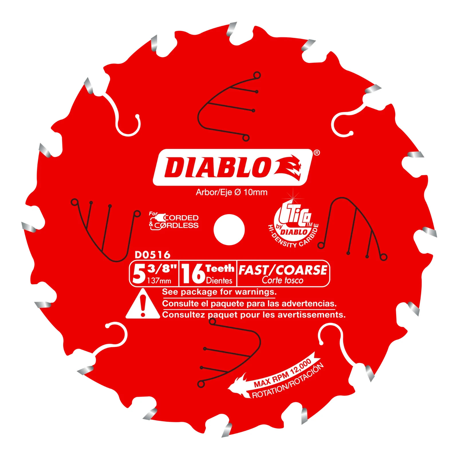 5-3/8" x 16-Teeth Fast Framing Trim Saw Blade for Wood