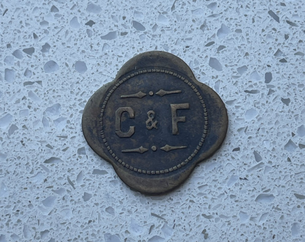 C & F 5 Cents Cigar Trade Token - McPherson Kansas KS L2
