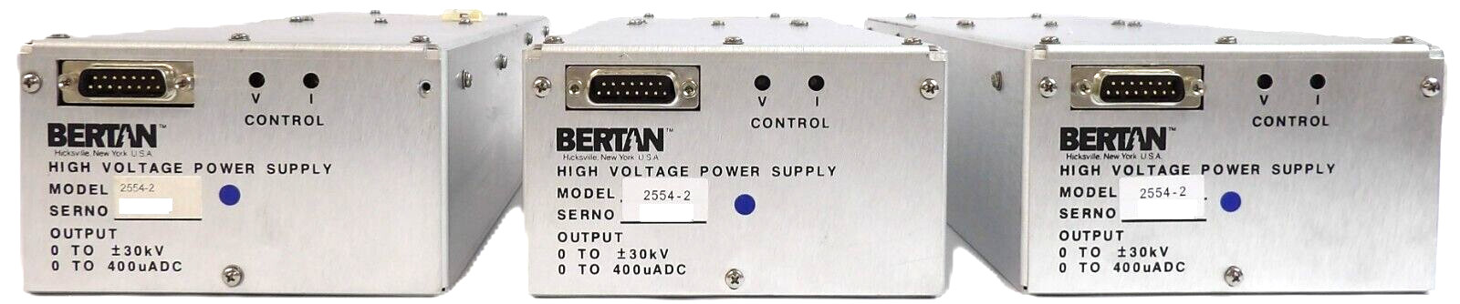 Bertan 2554-2 High Voltage Power Supply Reseller Lot of 3 Refurbished
