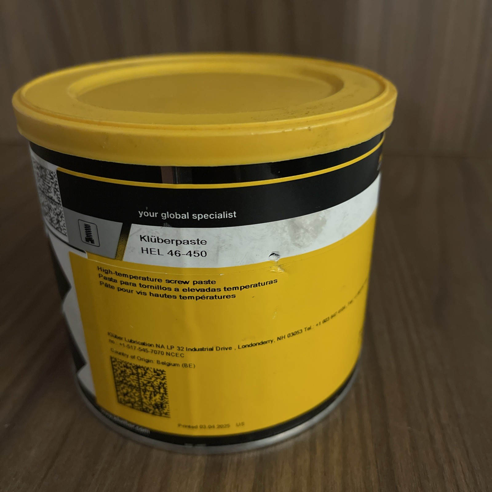 KLUBER Lubrication Kluberpaste HEL 46-450.  750g (1.7 LB) New free shipping