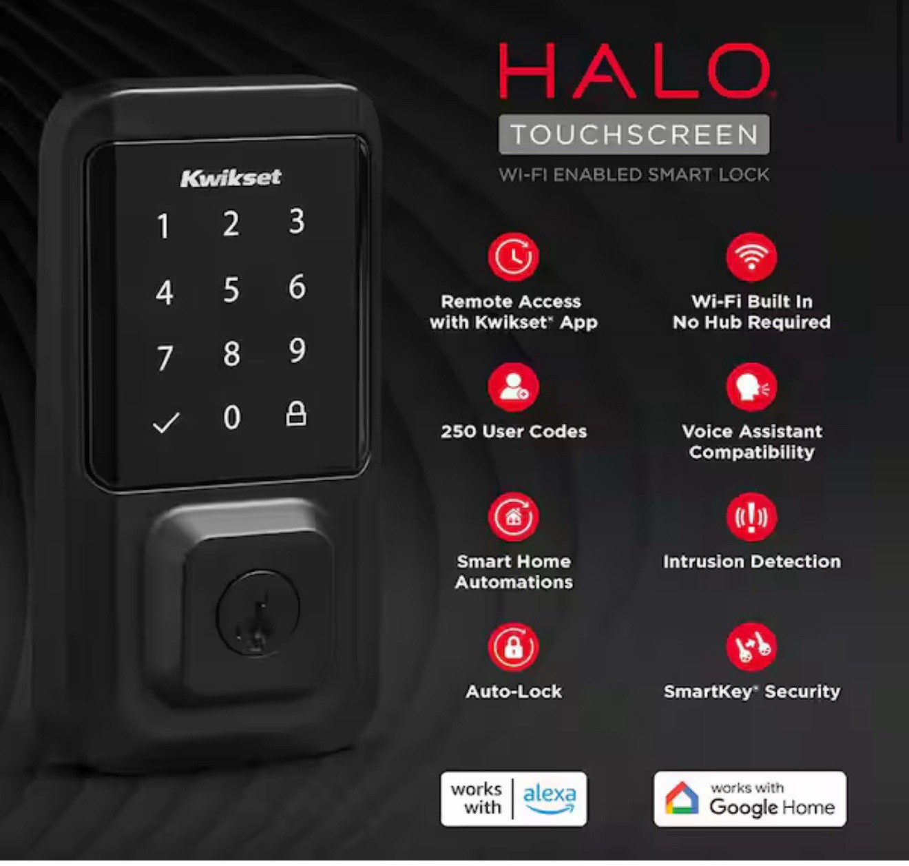 Kwikset Halo 939 Wi-Fi Smart Lock Touchscreen Keypad 99390-004 Matte Black New