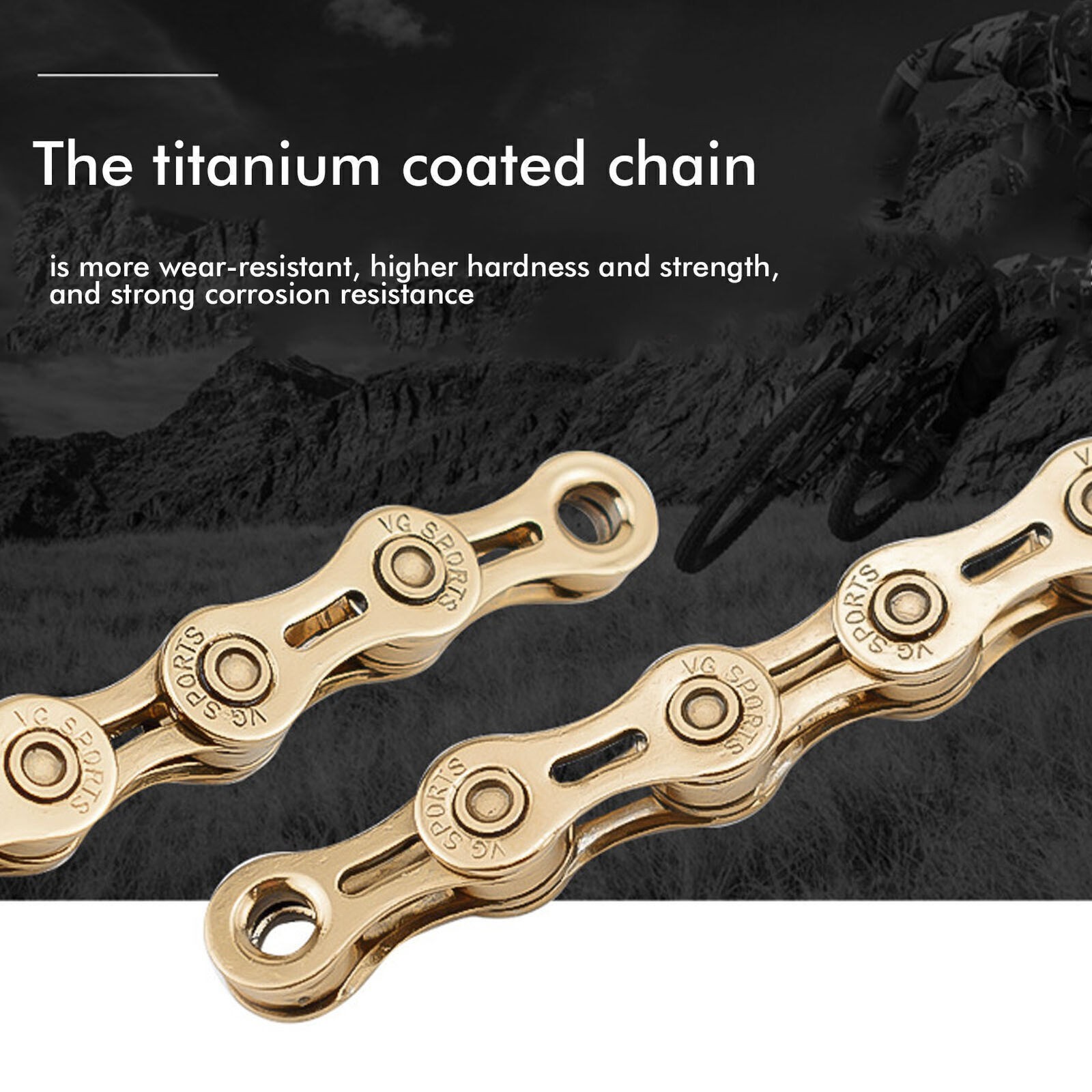 VG Sports Mountain Bike 10 Speed Chain 116 Links 1/2inx11/128in Bicycle Chain