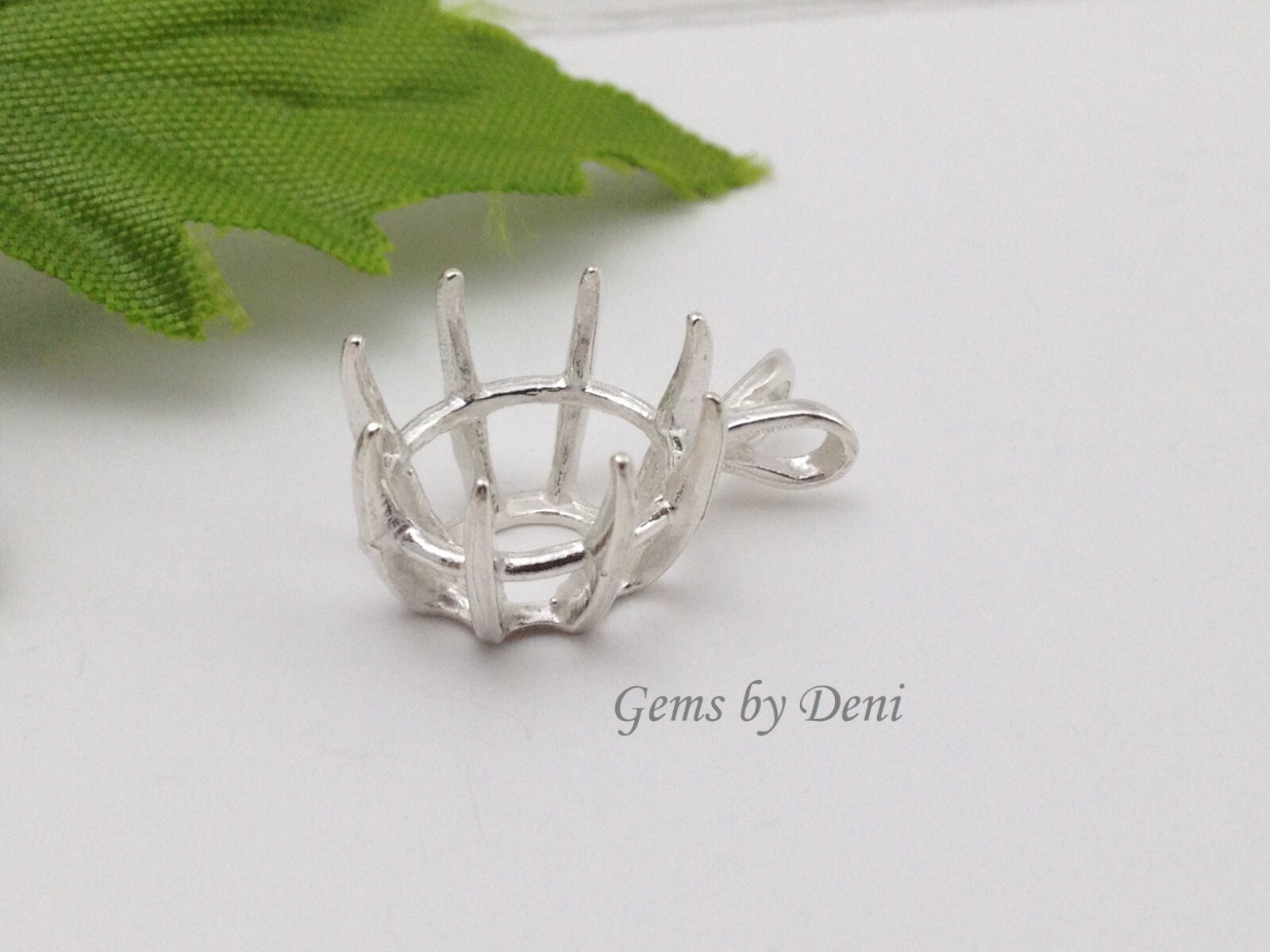 Sterling Silver Oval Deep Cut Pre-Notched Pendant Casting