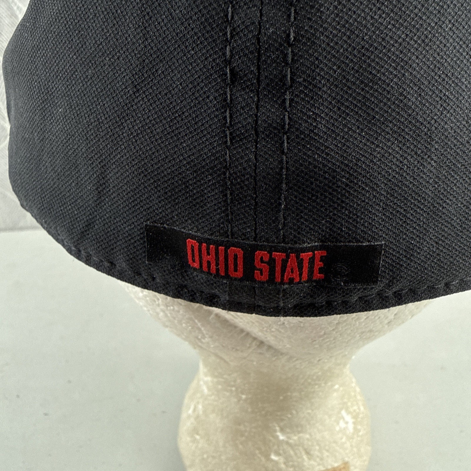 Ohio State Logo Letters Red White on Nike Dri-Fit Black Hat Cap L/XL
