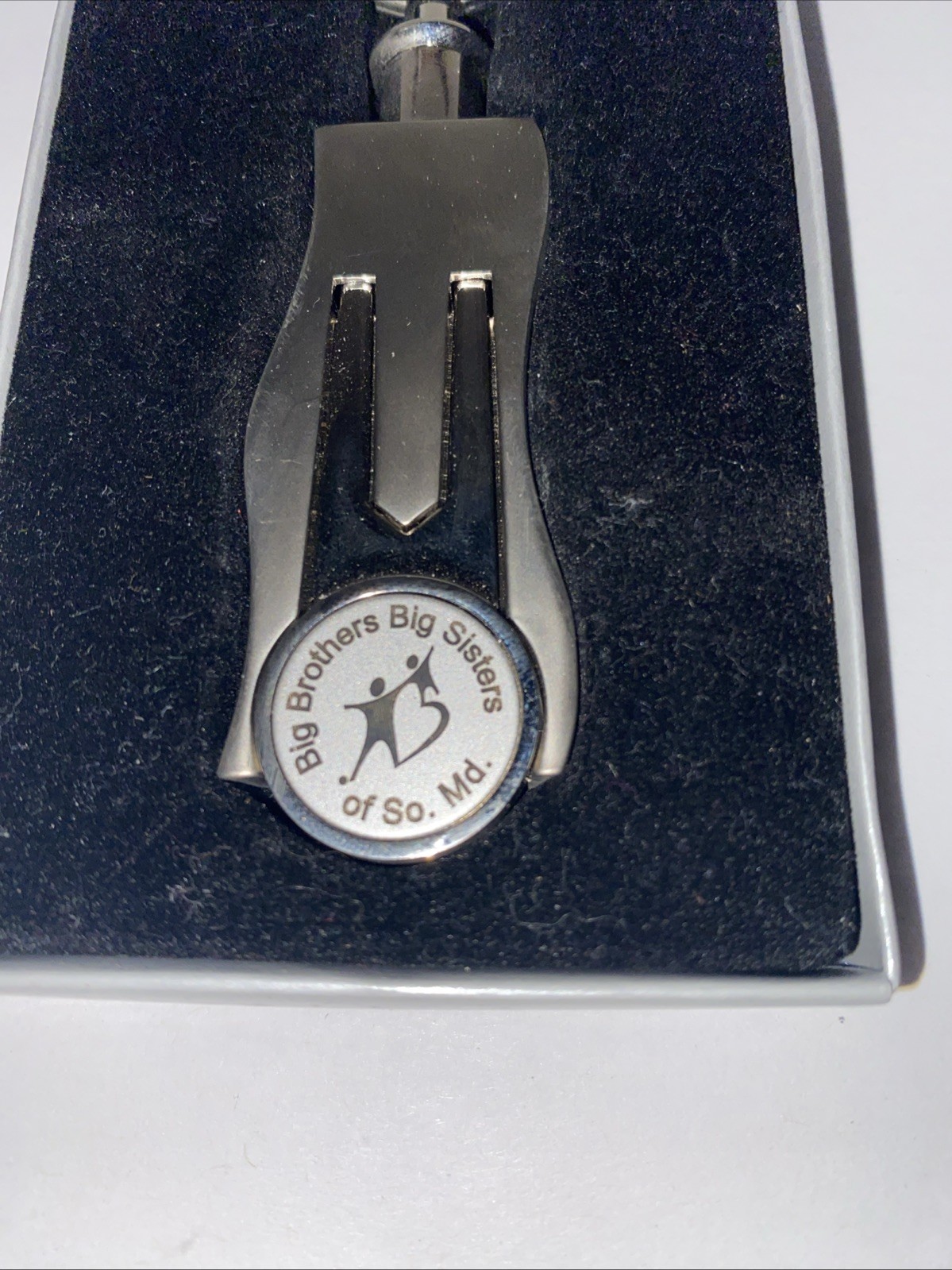 BARLOW DIVOT/BALL MARKER KEY RING WITH BUSINESS ADVERTISEMENT
