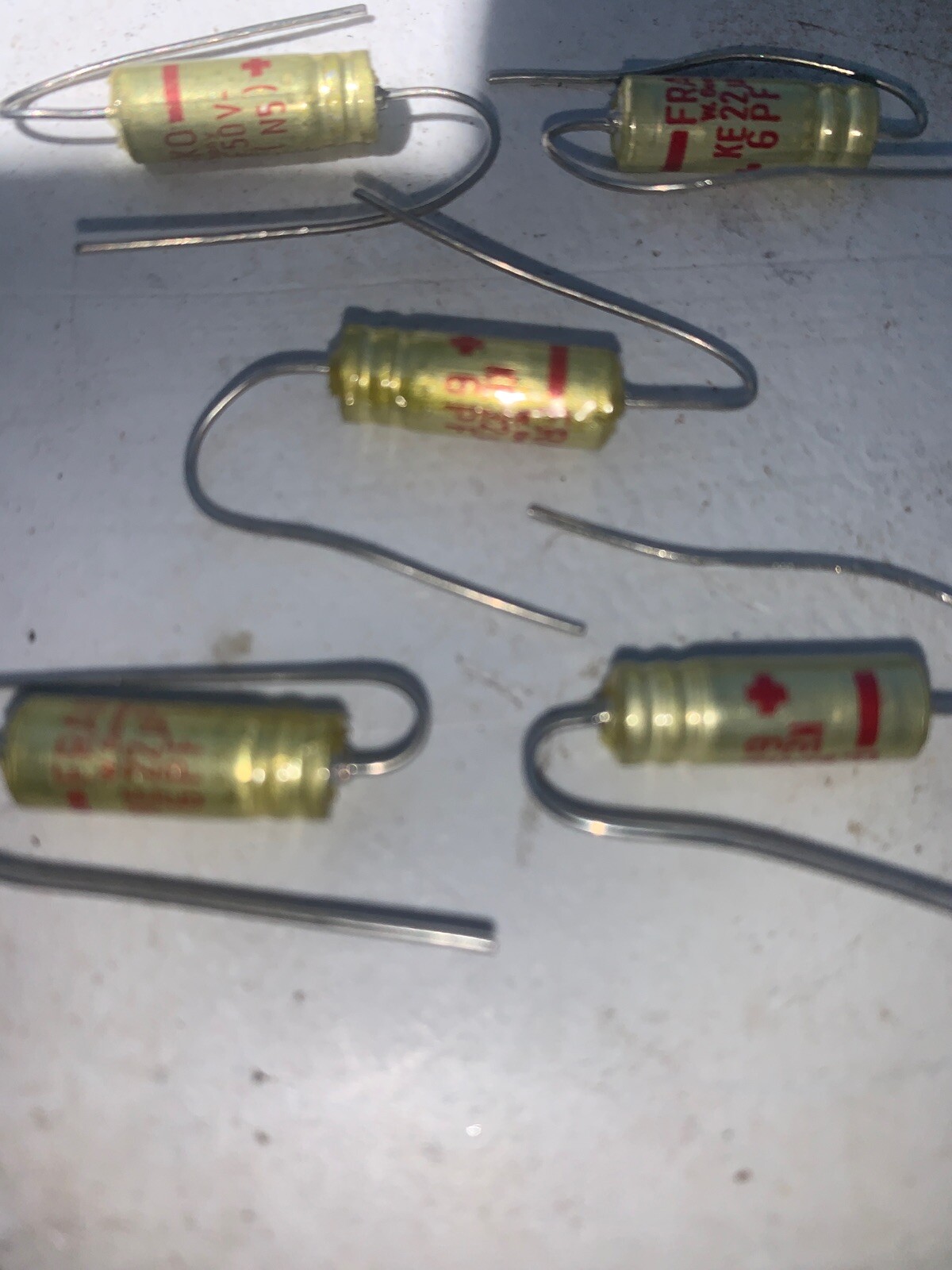 FRAKO 50 Volt KE 22uF Electrolytic Cap’s Axial GPF (M4)Red Mark NOS Qty (5)