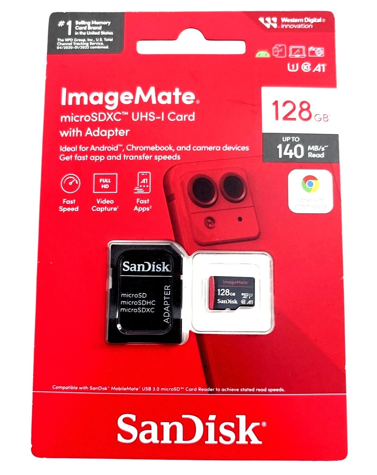 SanDisk 128GB ImageMate MicroSDXC UHS-1 Memory Card 140/s Adapter Micro SD Card
