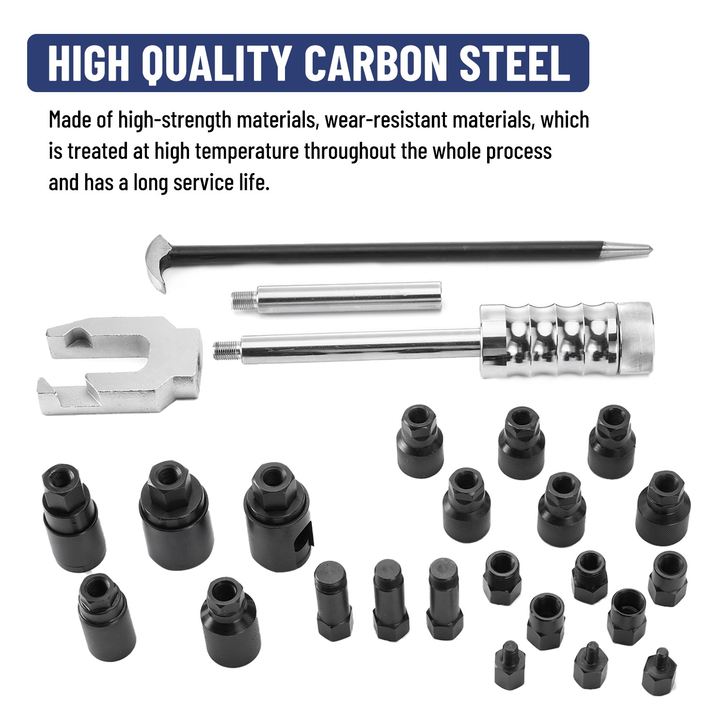 Universal Diesel Injector Puller Slide Hammer Extractor Tool w/ U-Joint Adapter
