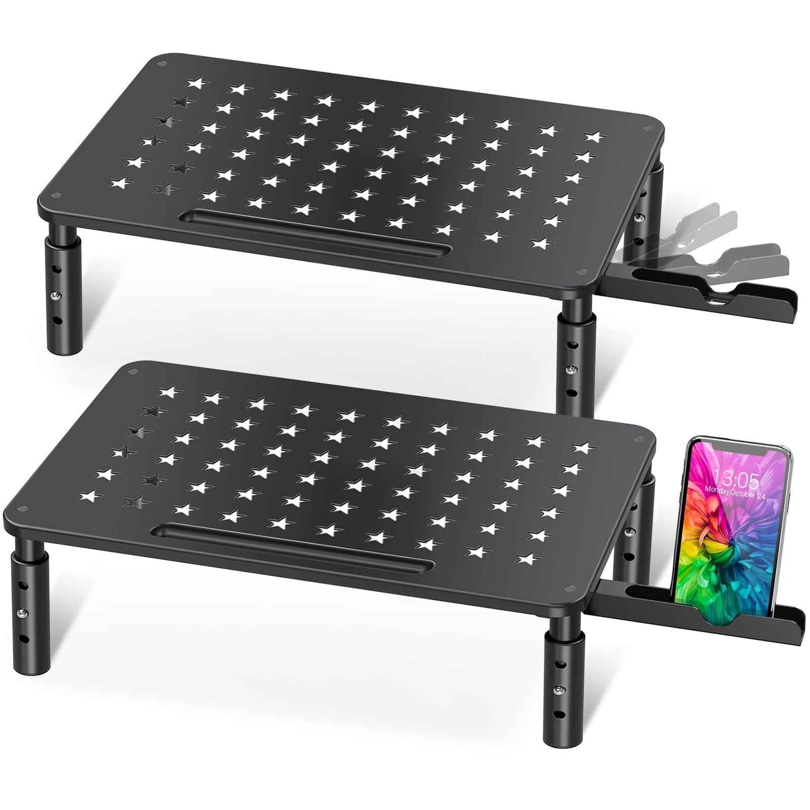 Zimilar 2 Pack Monitor Stand , 3 Height Adjustable Stand with Star Mesh | for...