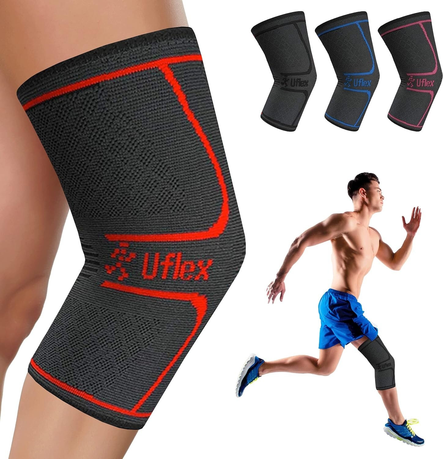 UFlex Knee Compression Sleeve Support for Women & Men,Size Small, Factory Sealed