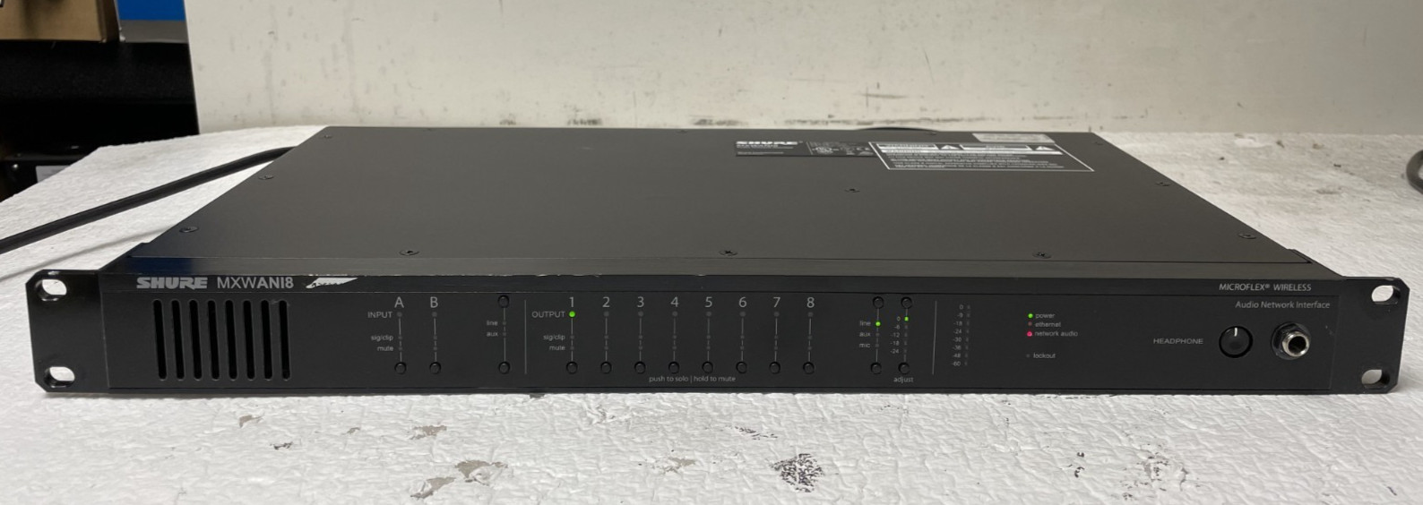 Shure MXWANI8 Microflex Wireless Audio Network Interface w/ Rack Ears