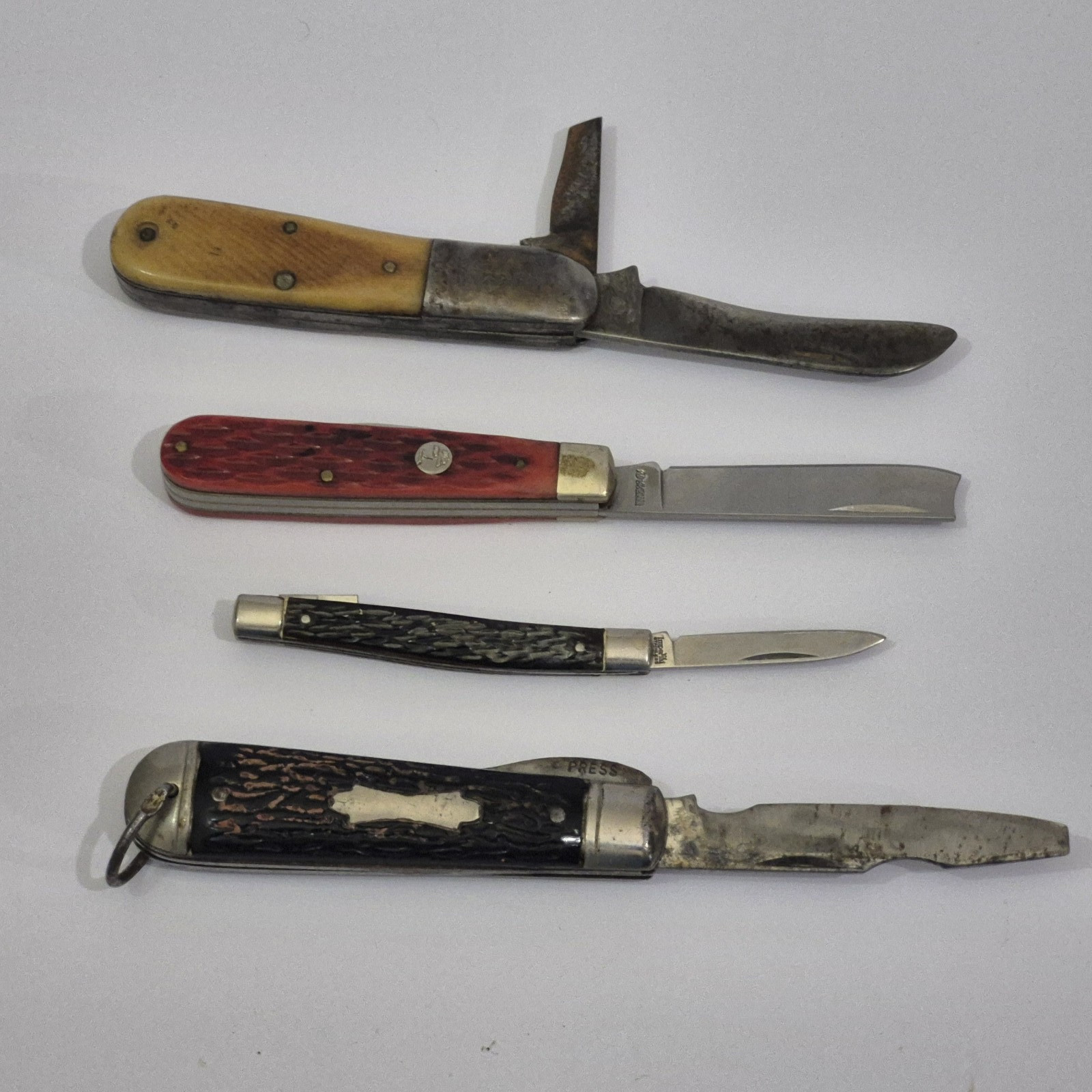 4 Knife DAMAGED BROKEN Lot Folding Pocket Vintage *PARTS / REPAIR