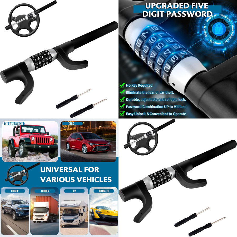 MEJOR Barra Bloqueo Del Volante Bloqueo Seguridad Antirrobo Proteja Robo Coche