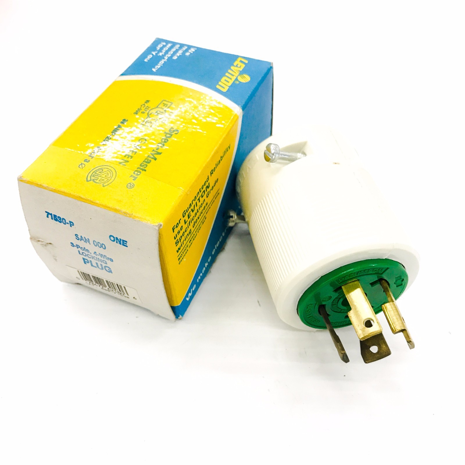 71530-P Leviton Locking Plug, 30A 250V 3-Pole 4-Wire