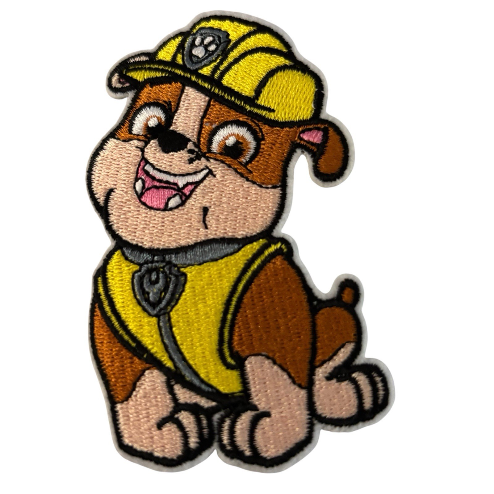 PAW PATROL RUBBLE PATCH!! SO COOL!!  Iron On Patch + One Free Sticker!!
