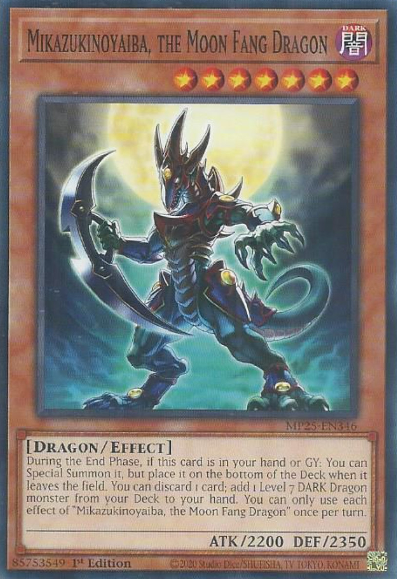 Yugioh - Mikazukinoyaiba, the Moon Fang Dragon - MP25-EN346  - Common - NM/M