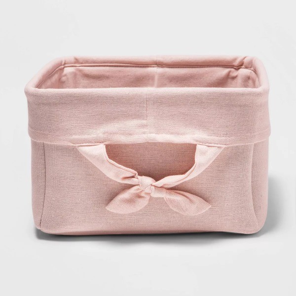 Decorative Storage Bin with Side Tie Medium
